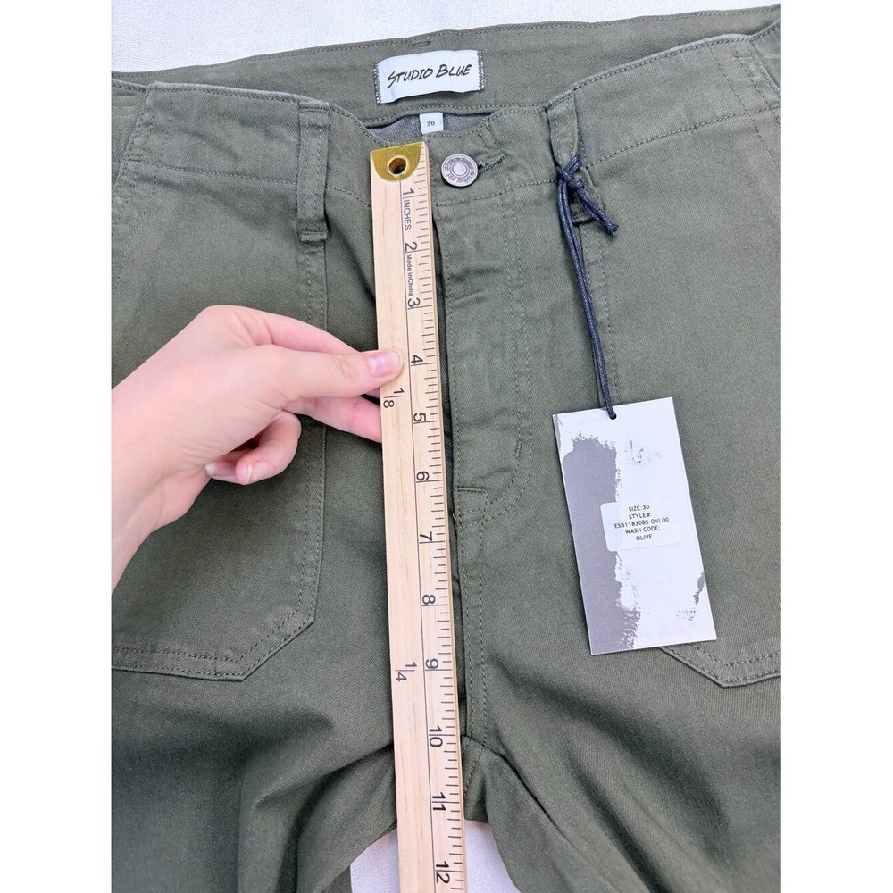 Studio Blue Sophia High Rise Relaxed Utility Pants Olive Green Womens 10 - Picture 11 of 12